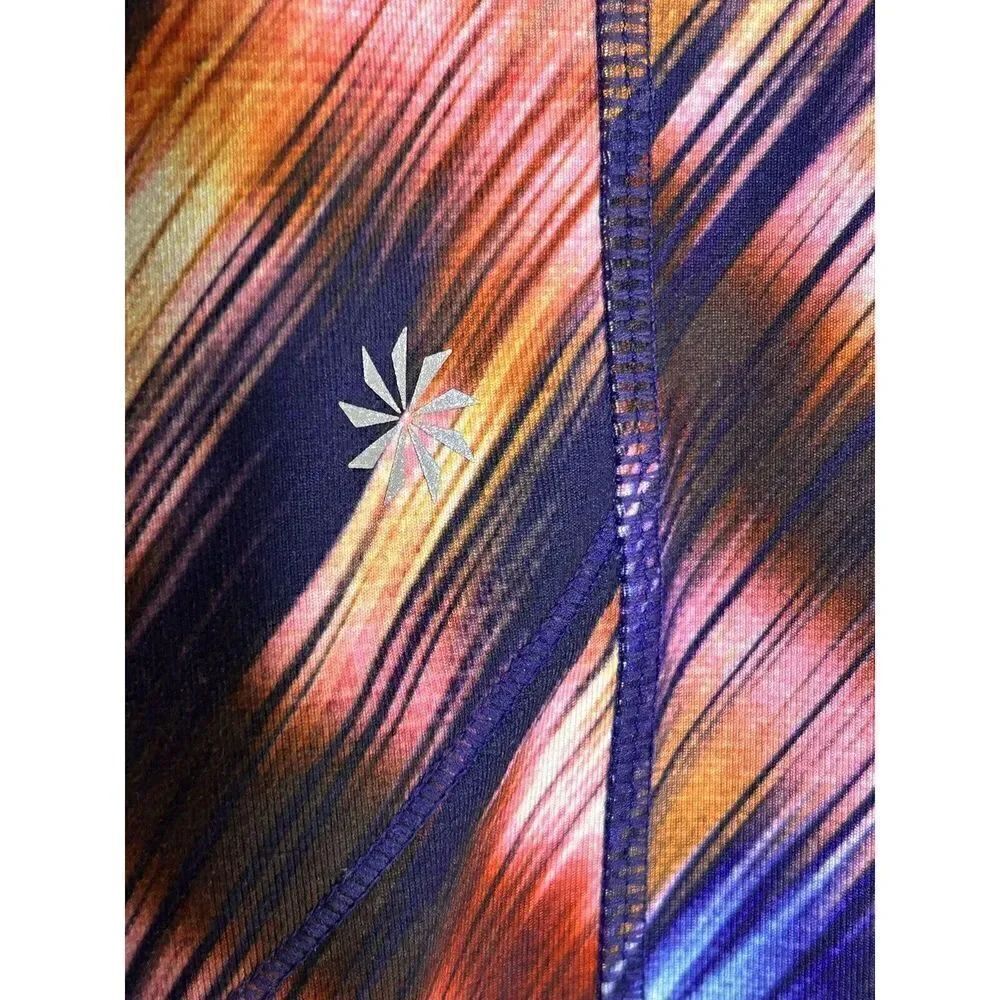 Athleta Cropped Multi Color Leggings Small Zipper In Back - Picture 4 of 4